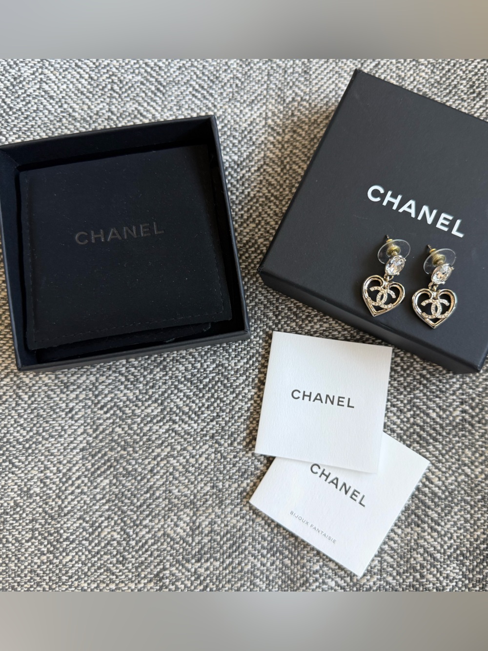 Authentic Chanel Heart Earrings- Limited Edition